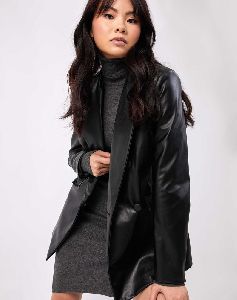 W1 Women Leather Blazer