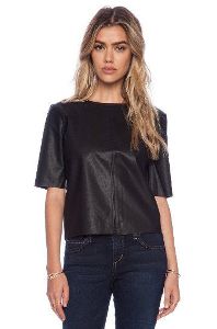 W5 Women Leather T-Shirt