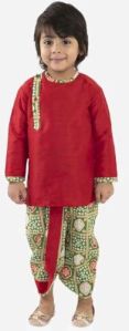 Boys Kurta With Bandhani Print Dhoti