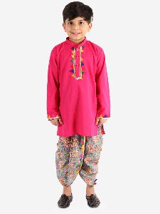 Boys Pancham Lace Detail Kurta With Dhoti