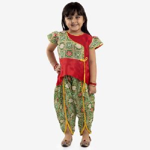 Girls Anghrakha Style Kurti Dhoti Set