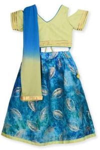 Girls Cold Shoulder Lehenga Choli Set