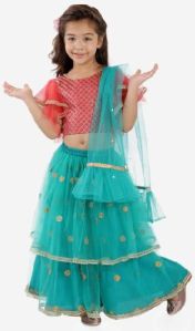 Girls Net Lehenga Choli Set