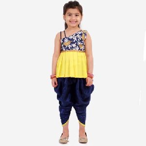 Girls Off Shoulder Top and Dhoti Set