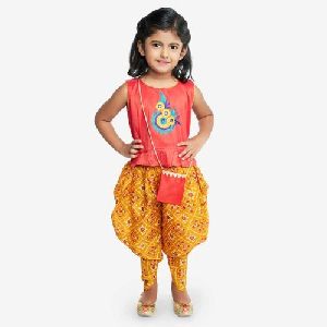 Girls Top and Dhoti Set