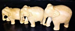 Fiber Plain Elephant Statues