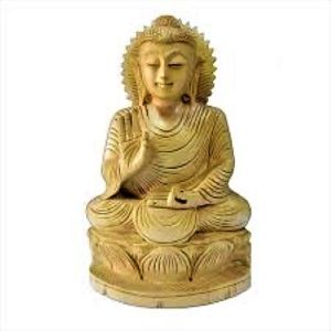 Wooden Brown Buddha Statue