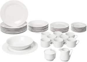 10 Strawberry Street Simply Round 45 Piece Dinnerware Set, White