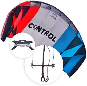 FLEXIFOIL Kitesurf Trainer Kite with Bar Kitesurfing 2.6m Control Training Kite Kids & Adult Kit