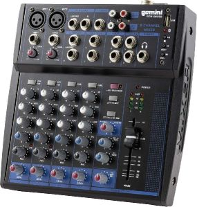 Gemini Sound Professional Audio Equipment GEM-08USB Compact Rotary 8 Channels Live Sound Music Podca