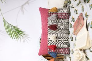 Hand block printed bohemian cushion cover