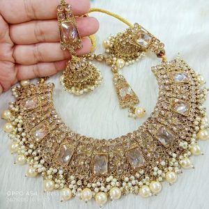 Polki Stone Necklace Set