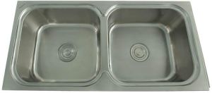 37x18x8 Inch Dura Double Bowl Kitchen Sink