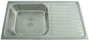 40x20x8 Inch Dura Single Bowl Kitchen Sink With Drain Board