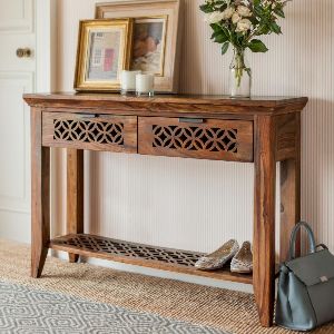 Wooden Console Table With 2 Drawer