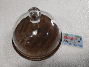 Wooden Cake Stand with Dome