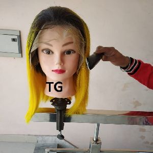 Yellow Straight Human Peruvian Cuticle Aligned Hair Wig