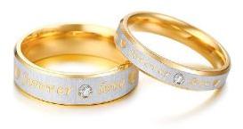 14K Yellow Gold 0.16 Carat Natural Diamond Forever Love Design Wedding Ring