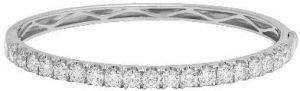 2.28 Carat Ladies Bangle Bracelet White Diamonds Craft In 14k White Gold