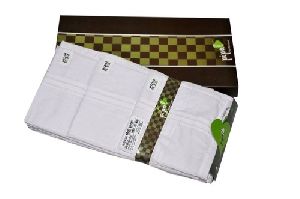 Mens White Cotton Handkerchief