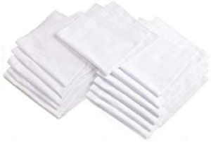 Mens Plain White Cotton Handkerchief