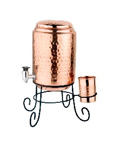 CK5071 MATKA COPPER WITH GLASS & STAND (3 PCS)