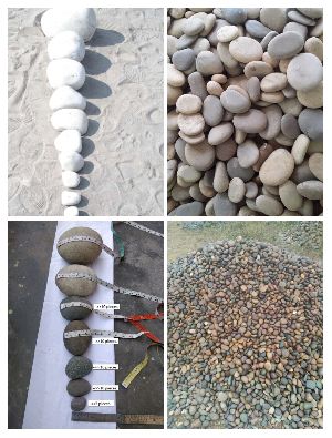 Various River with Sizes Pebbles