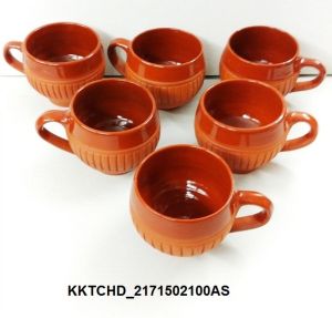 Clay Tea Cup Inner Ceramic Set of 6