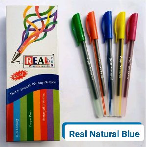 real natural blue ball pen