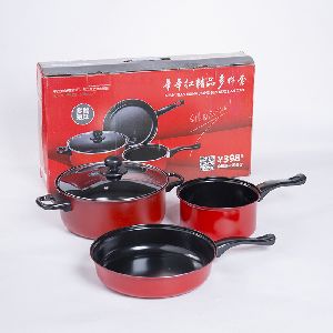 Three-Piece Flat Non-Stick Pan Pot Set