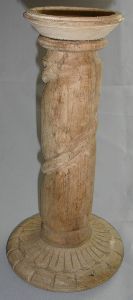Wooden Wax Pillar Candle Holder