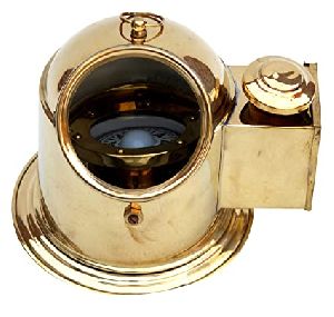 Brass Nautical Binnacle Oil Lamp Gimbal Compass