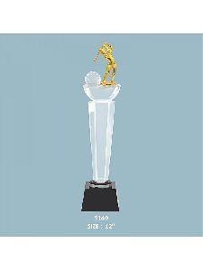 Crystal Glass Golf Trophy (Single Size)