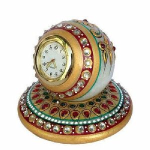 Painted Marble Table Clock