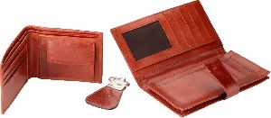 Leather Passport Holder With Wallet & Key Chain
