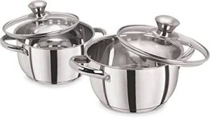 2 Pcs Dutch Oven Induction Bottom Cookware Set (Stainless Steel, 2 - Piece)