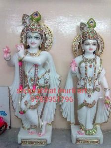 White Marble Radha Krishna Statue