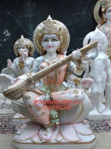 White Marble Saraswati Mata Statue