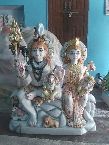 White Marble Shiv Parivar Statue