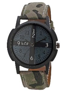 black round dial men multi function analog watch