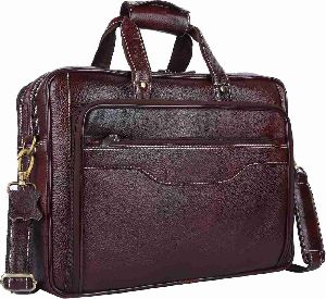 Genuine Leather Expandable Office Messenger Laptop Bag