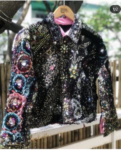 Beaded embroidered jacket