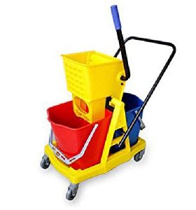 3 Bucket Mopping Trolley