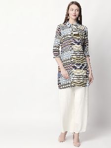 Multi Colour Rayon Fabric Kurti