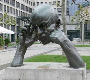Fiber Head Resting Sculpture
