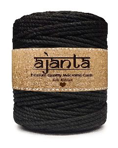 10mtr Black Macrame Cotton Cords