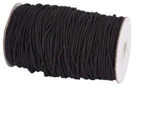 50mtr Black Round Elastic Cord Straps