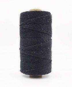 Black Cotton Polyester Flat Braided Elastic Cords