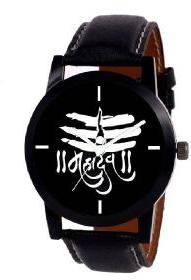 Black Dial Mahadev Tilak Wrist Analog Watch - M80