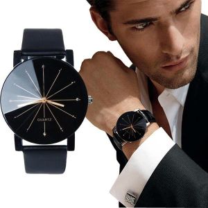 Crystal Analoge Black Dial Boy's & Men's Watch - M186